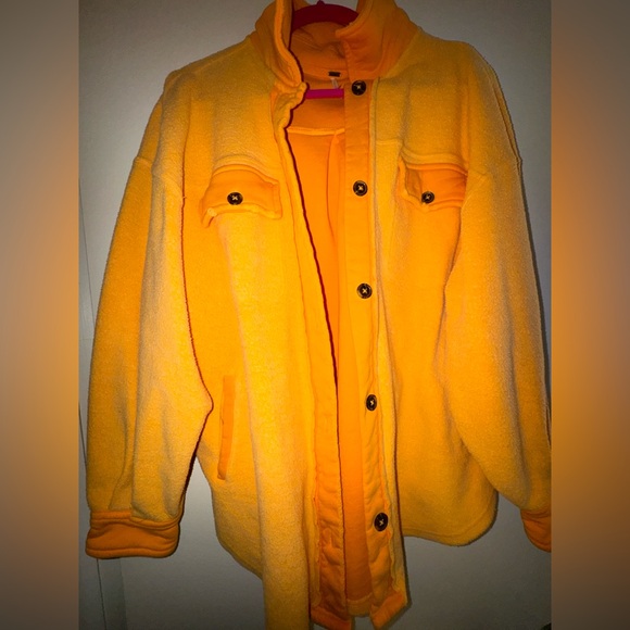 Free People Vibrant Orange Teddy Jacket - Picture 5 of 8